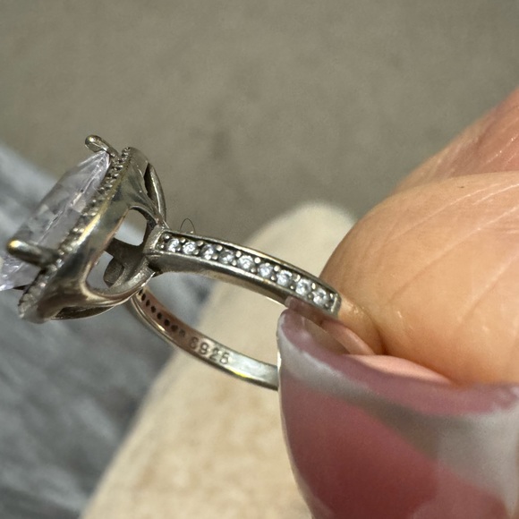 Pandora Sparkling Pear Halo Ring - Picture 3 of 3